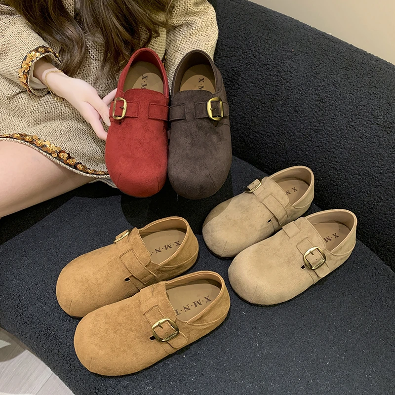 两穿勃肯鞋女2025秋季新款复古卡皮巴拉懒人一脚蹬百搭博肯单鞋女