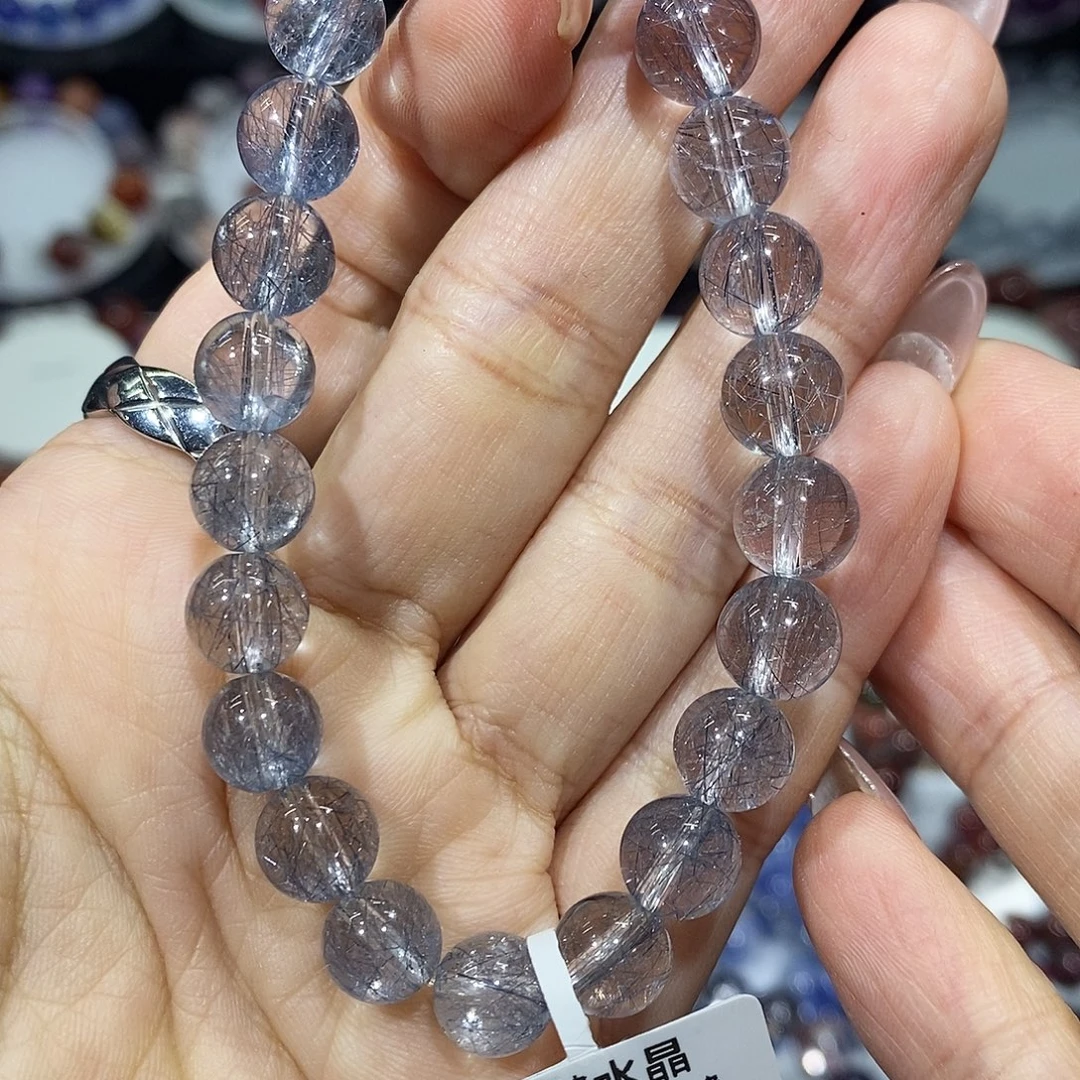 未镶嵌水晶手串钢丝蓝8