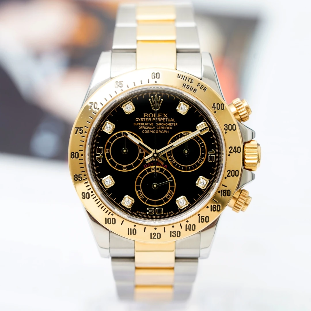 95新 Rolex/劳力士 12年迪通拿系列116523黑盘钻刻男士经典机械表