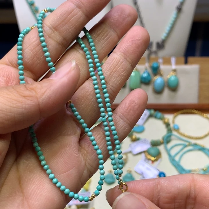 绿松石18K金镶嵌项链