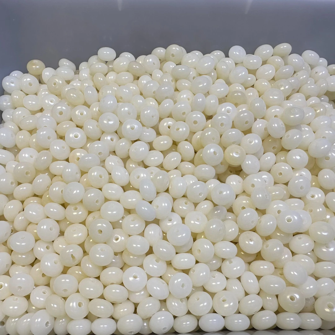 天然白玉菩提算盘珠散珠6x9mm可diy