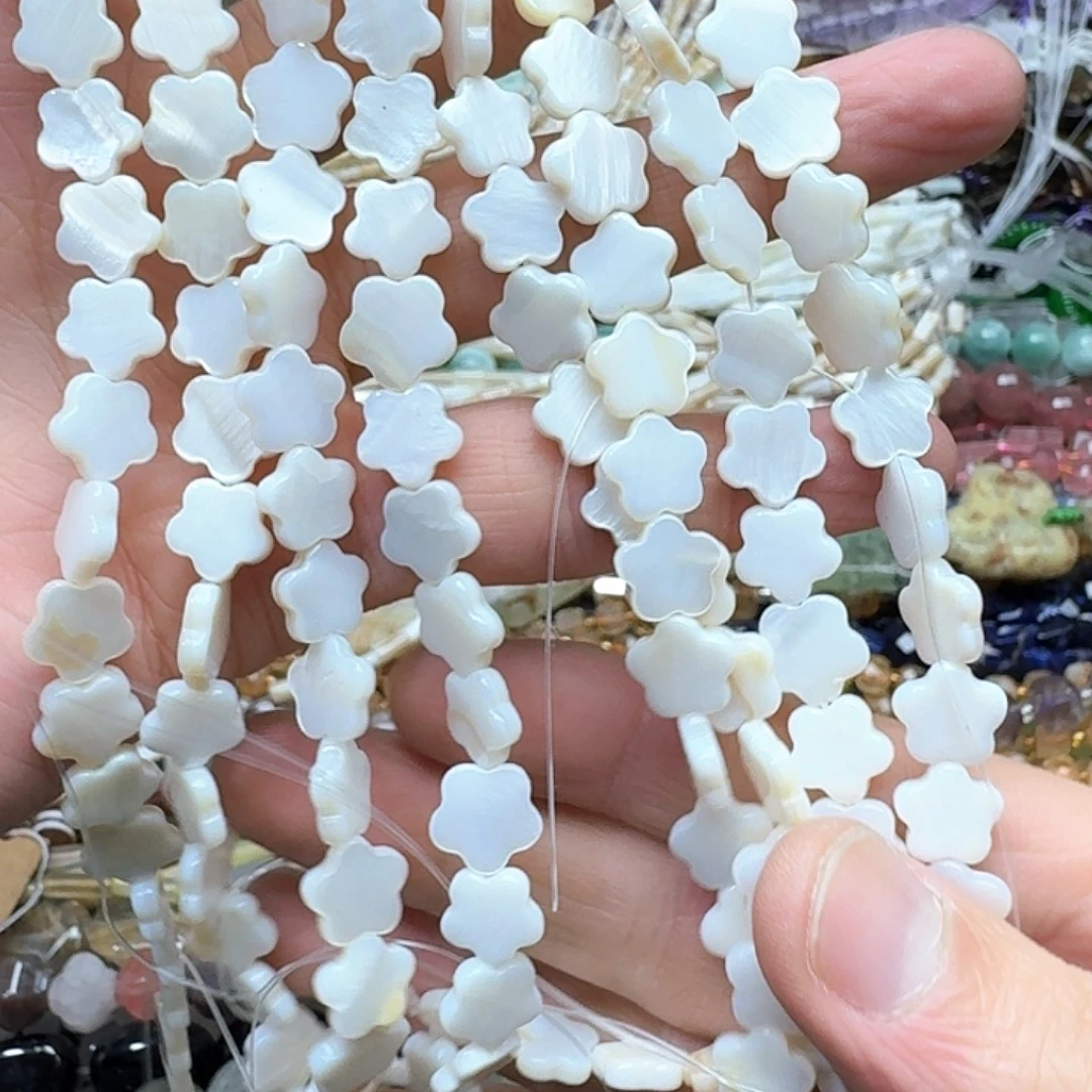 玛瑙/玉髓未镶嵌珠宝半成品一条10mm白贝
