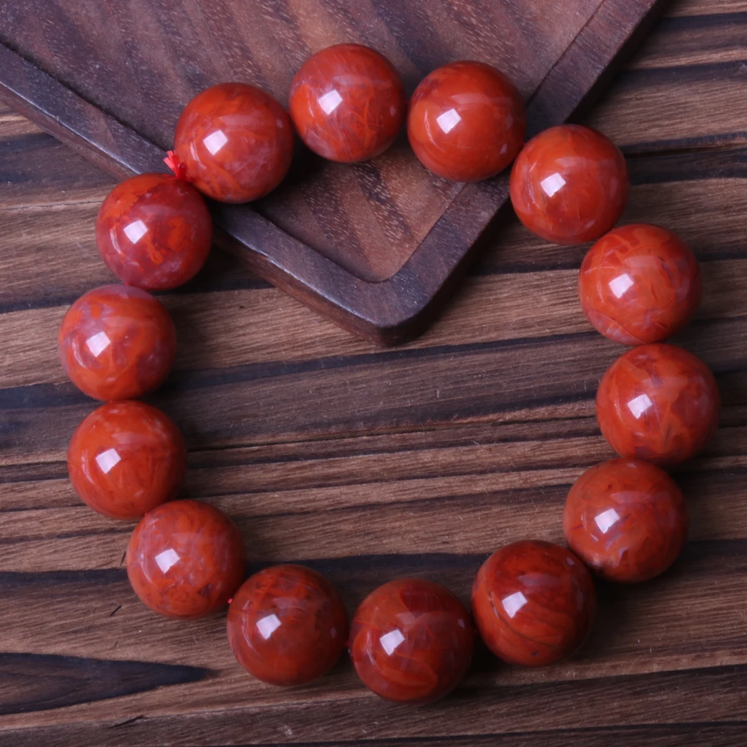 大尺寸精美南红玛瑙瓦西手串一条348