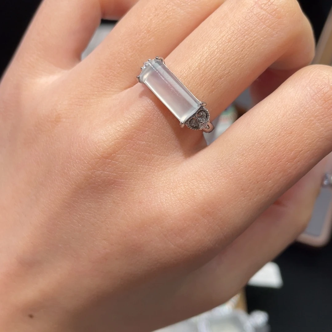 翡翠银S925镶嵌戒指