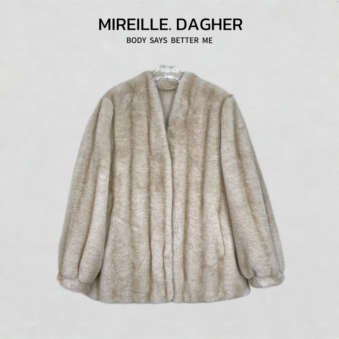 米莱Jiaer/新款时尚气质一手长毛毛外套30002