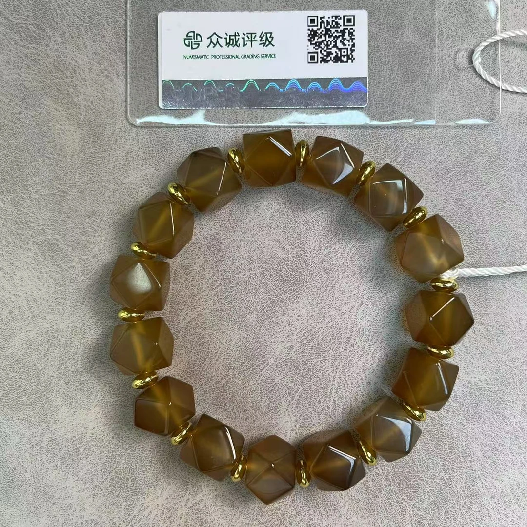 清代 糖多棱高透玛瑙 手串 YZ0202［燕赵造物司］