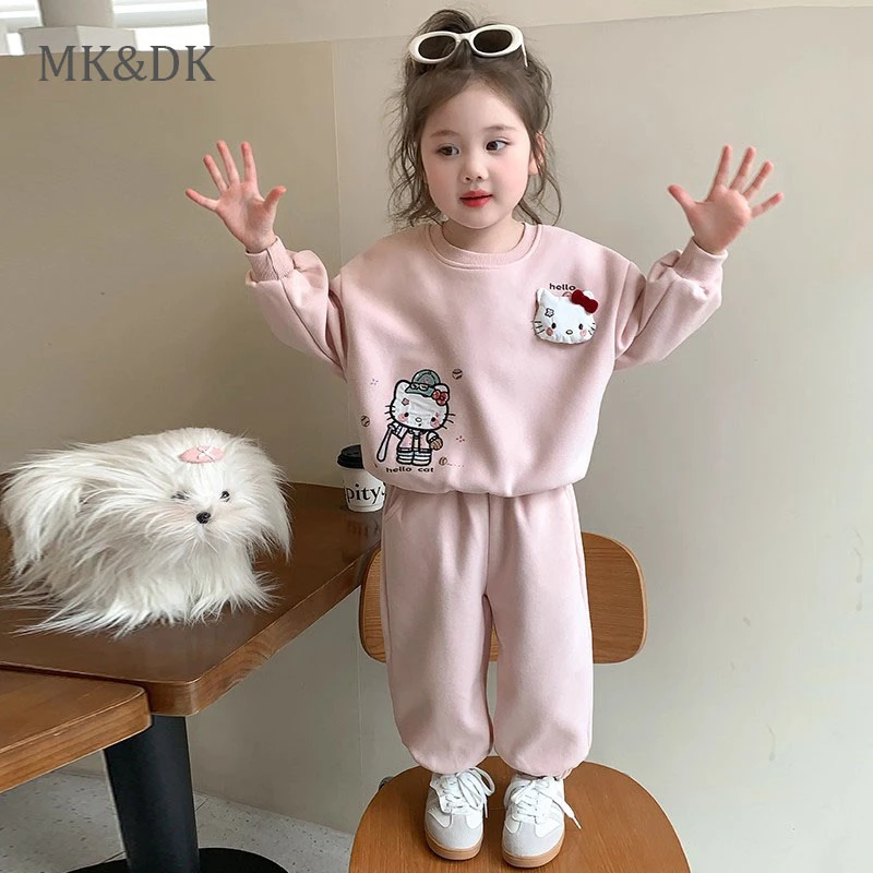 MK&DK女童长袖卫衣套装秋季新款洋气时髦儿童秋装女宝宝秋季衣服