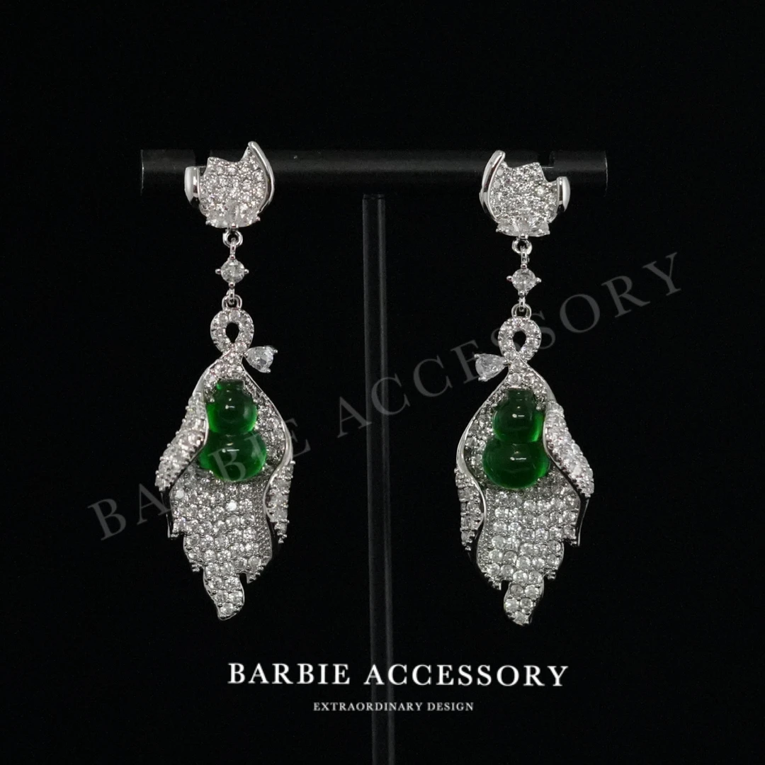 铜合金合成锆石耳饰 【葫艺银星】法式既视感轻奢设计款高级感耳环