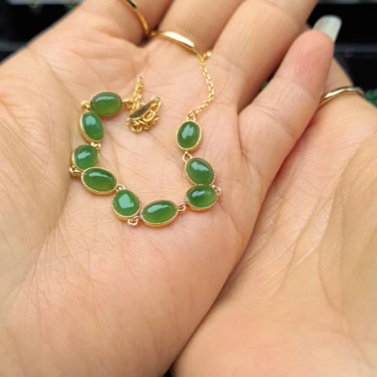 和田玉（碧玉）未镶嵌戒指手链