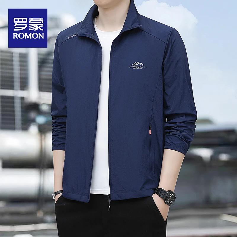 罗蒙夏季薄款防晒衣男款冰丝透气防紫外线外套男士户外速干钓鱼服
