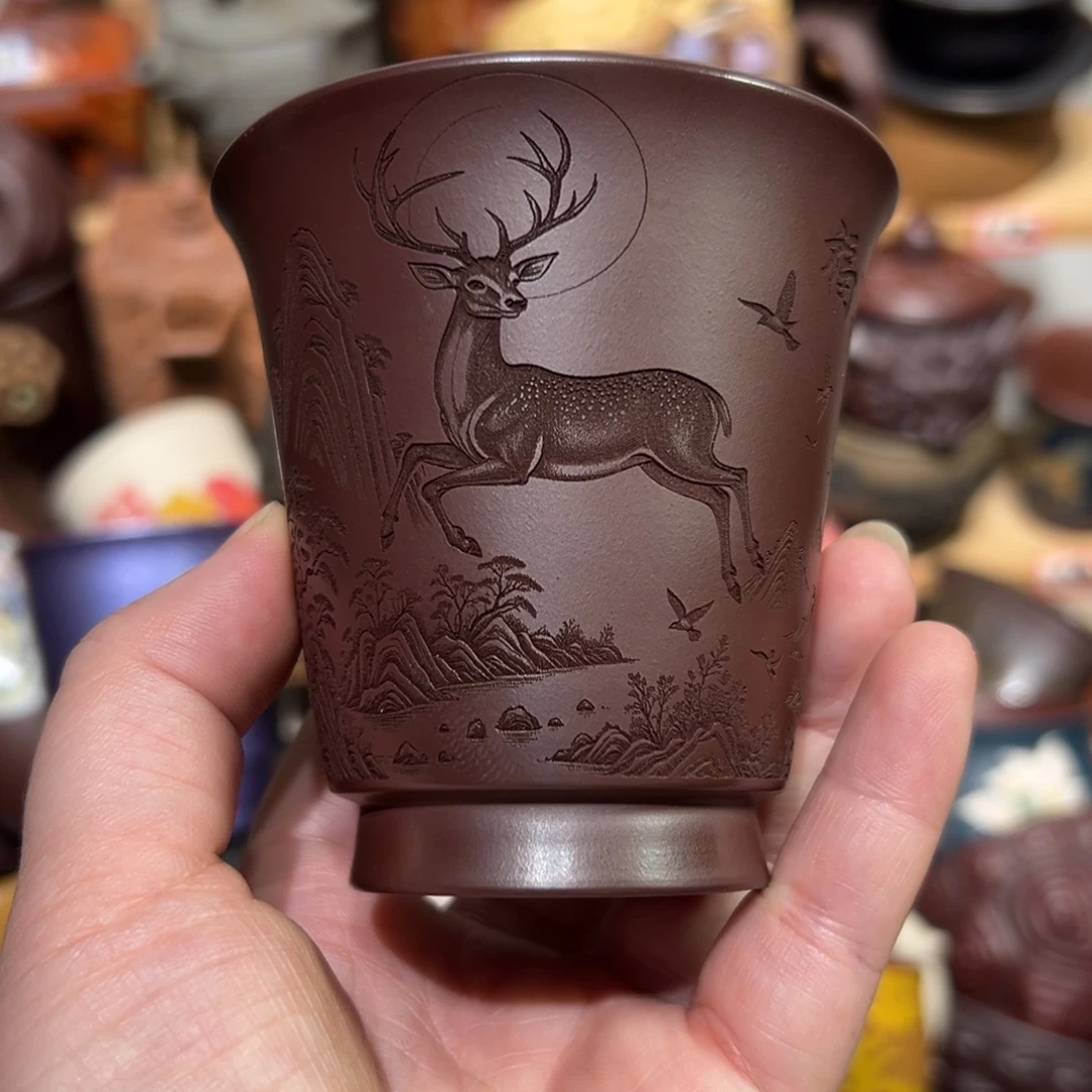 紫砂茶杯宜兴紫砂主人杯