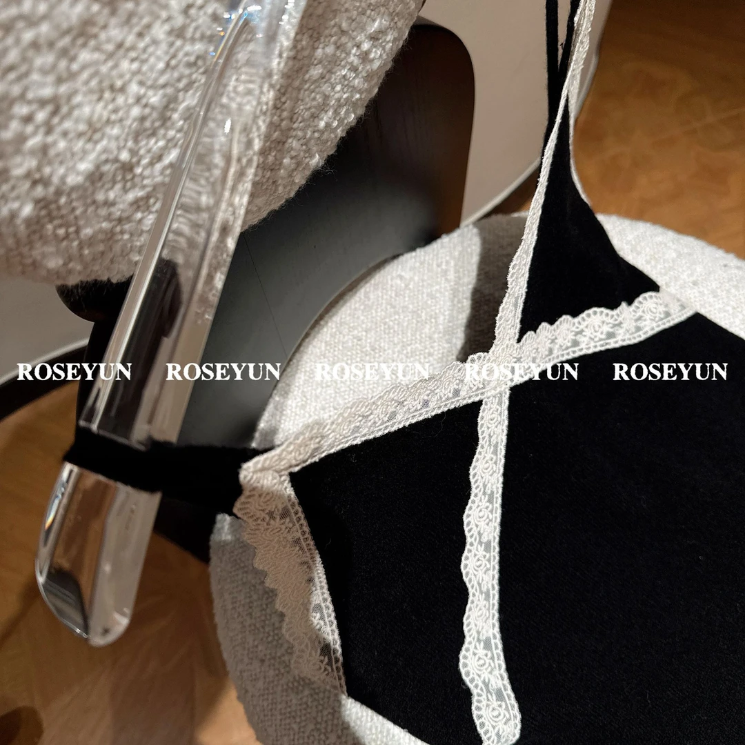 【Rose Yun】软心舒芙蕾 全绵羊毛蕾丝拼接吊带背心 2412229