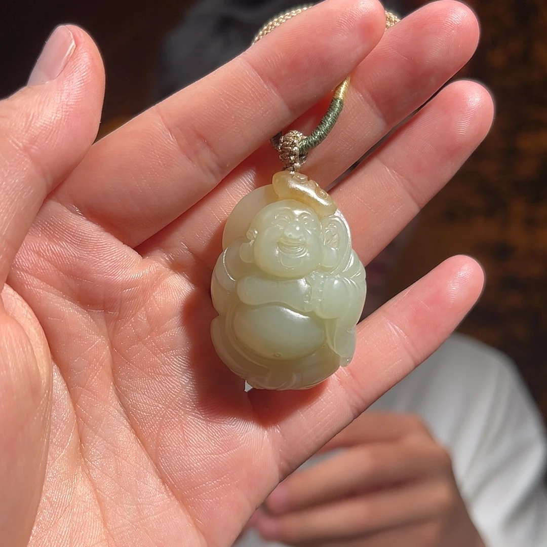 和田玉未镶嵌吊坠(不含链)新疆若羌佛公860