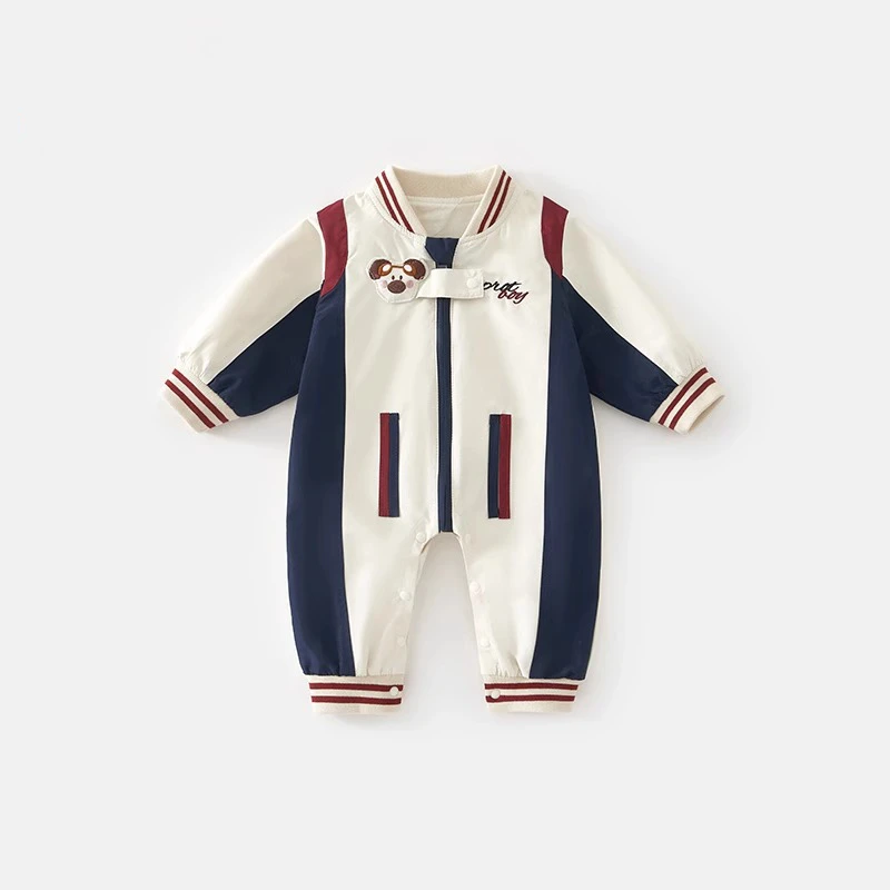 婴儿衣服春装婴幼儿连体衣洋气男宝宝外出服韩版长袖外套爬服春秋