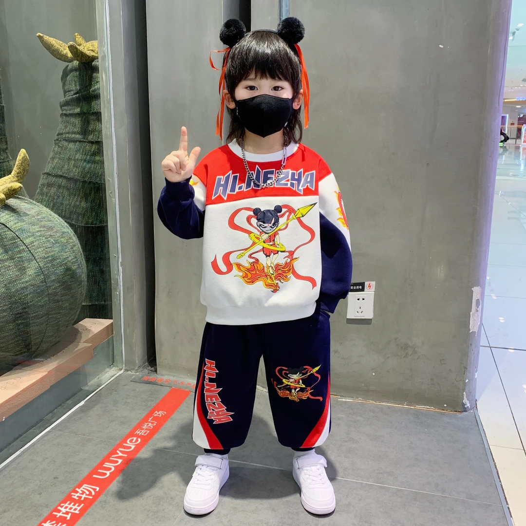 哪吒衣服男童春季套装2025新款帅气小男孩洋气网红儿童休闲两件套