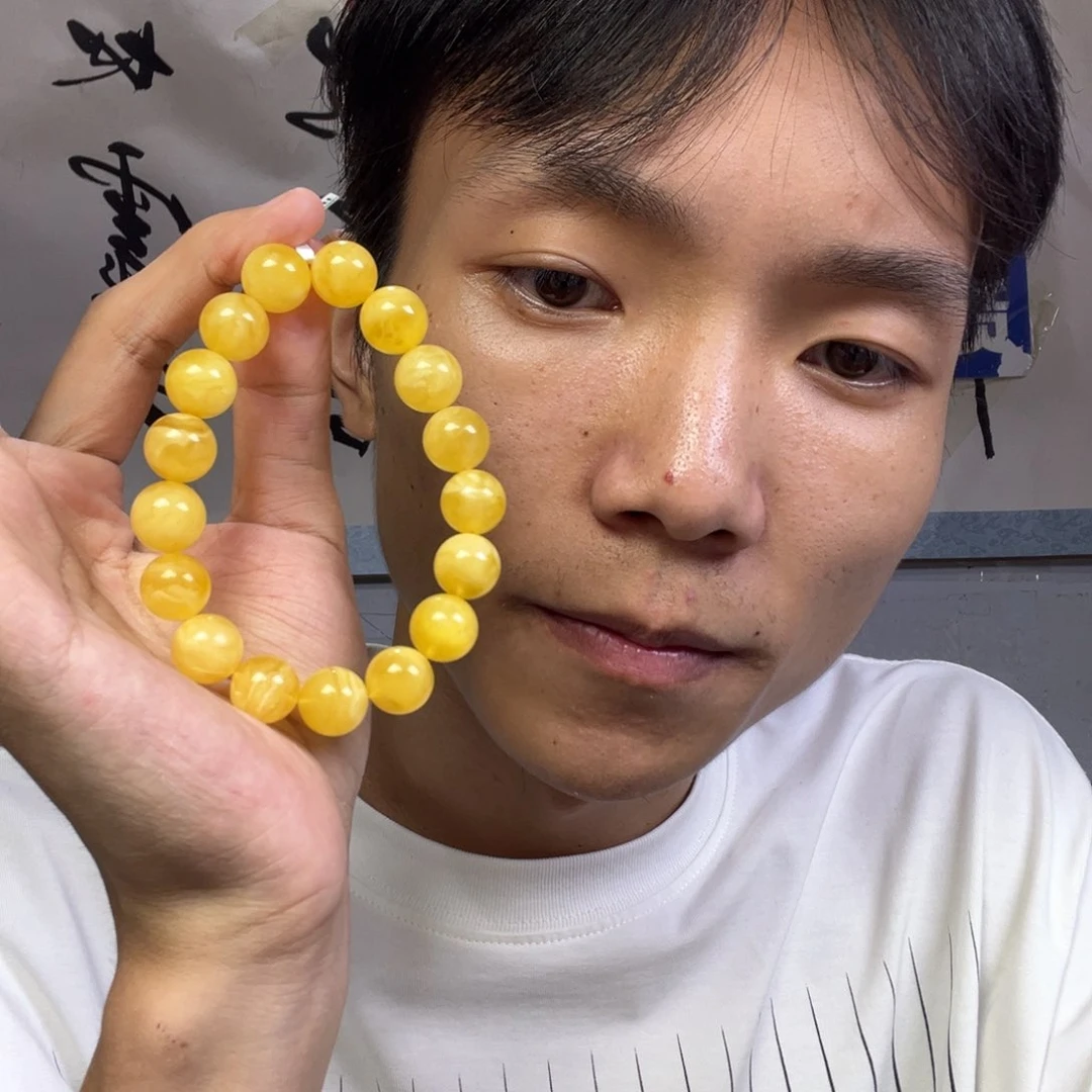 蜜蜡颈饰未镶嵌多样性老黄蜡蜜蜡卡13货头