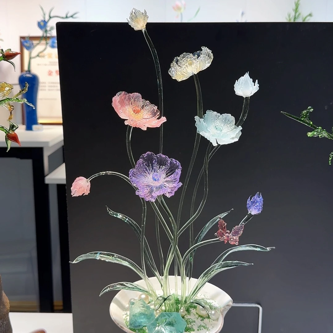 淄博特产非遗手做琉璃花016