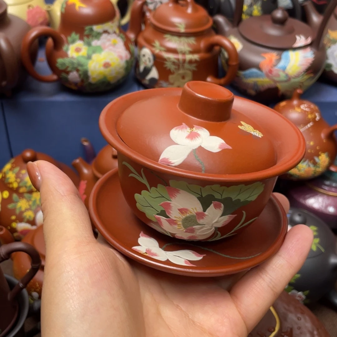 茶杯红泥紫砂主人杯130cc