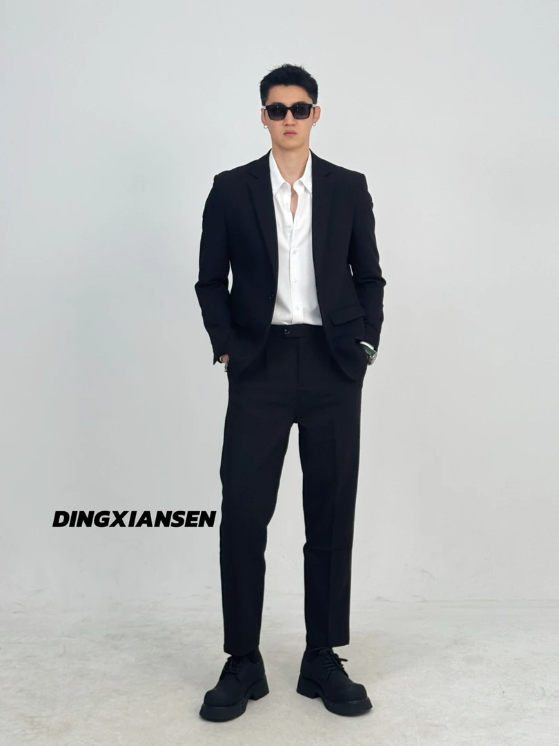 丁先森-简约高定西装套装时尚纯色修身商务休闲西服西裤