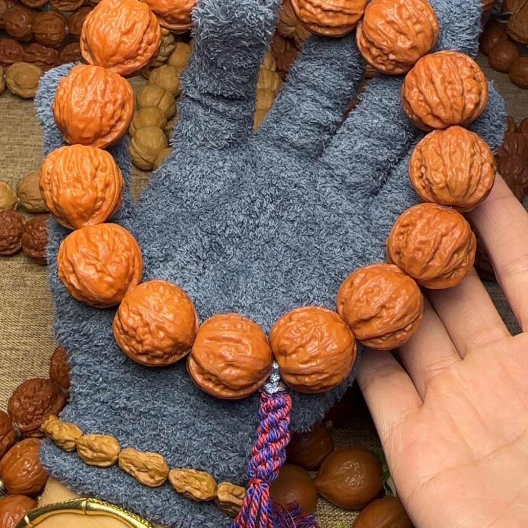 文玩核桃吊坠荔枝纹方墩手持24.24.23