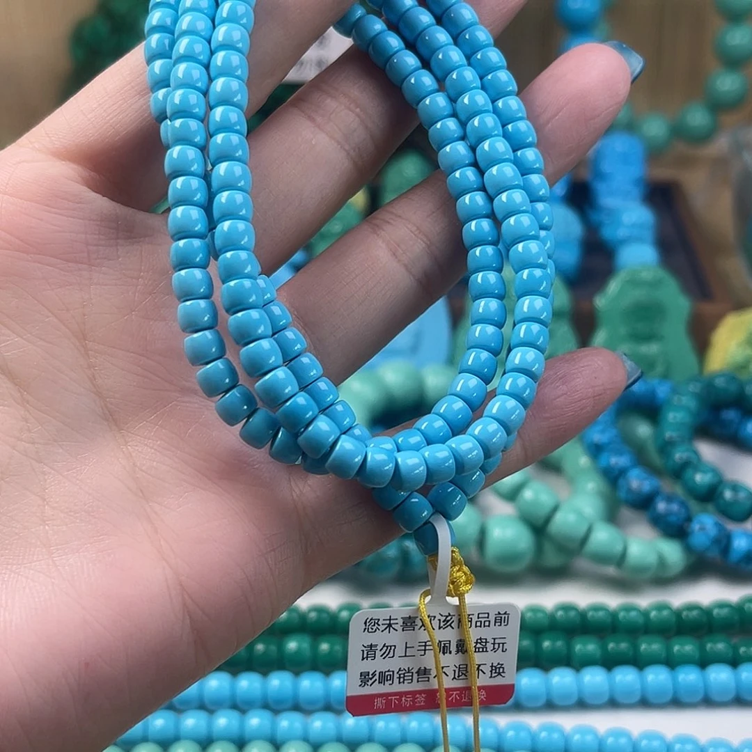 湖北工厂批发精品手串绿色蓝色雕刻单珠DIY配饰源头