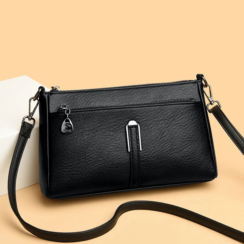 新款时尚简约单肩斜挎包2066黑色