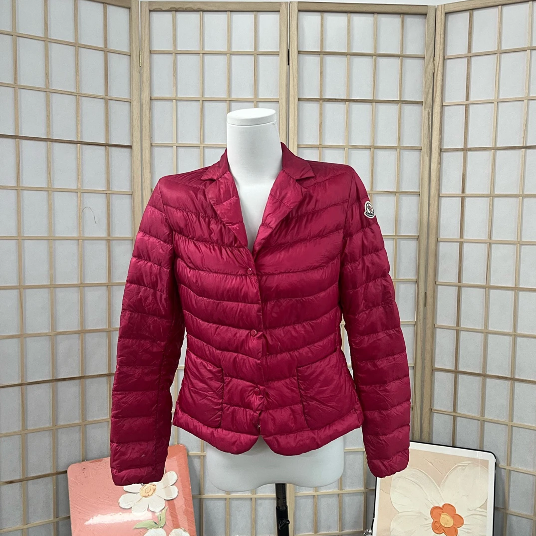 99新 MONCLER A10612 prada 玫粉色 羽绒服 98新 1码 肩宽40