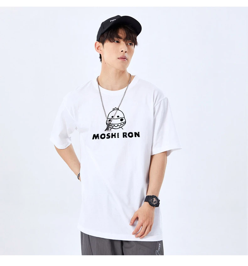 潮牌  断码服饰时尚宽松透气百搭情侣印花圆领短袖T恤