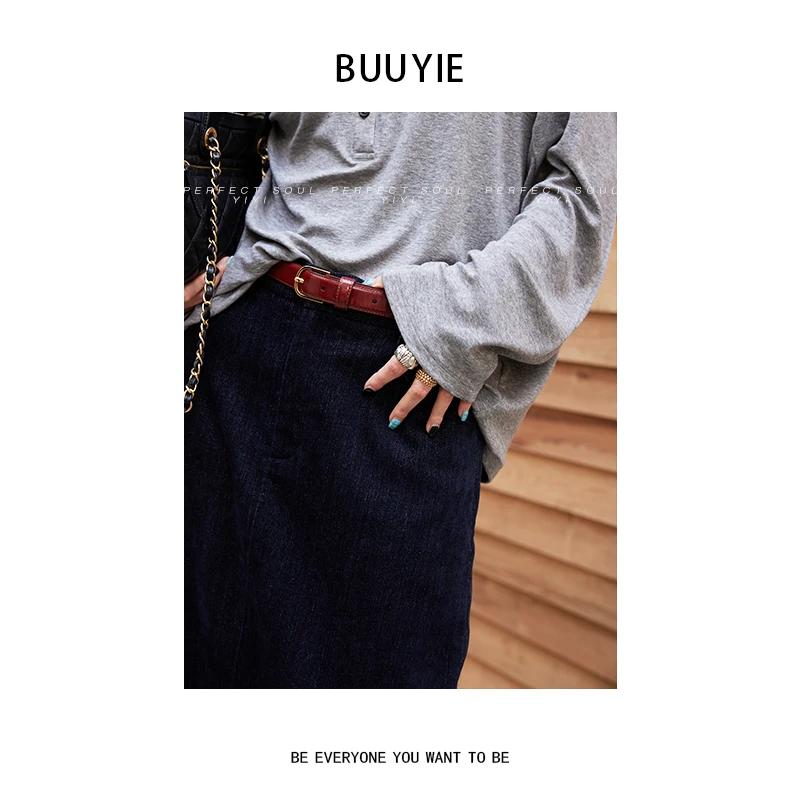 BUUYIE 25SS【清野】 秋季新款小众休闲高级感牛皮带250955