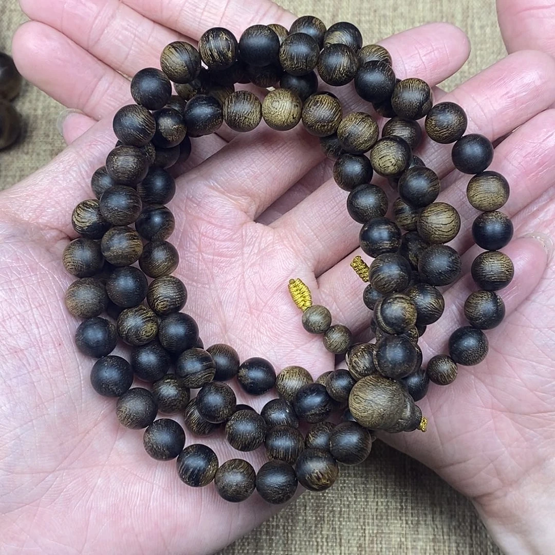 沉香手串依*越南芽庄白棋楠108颗