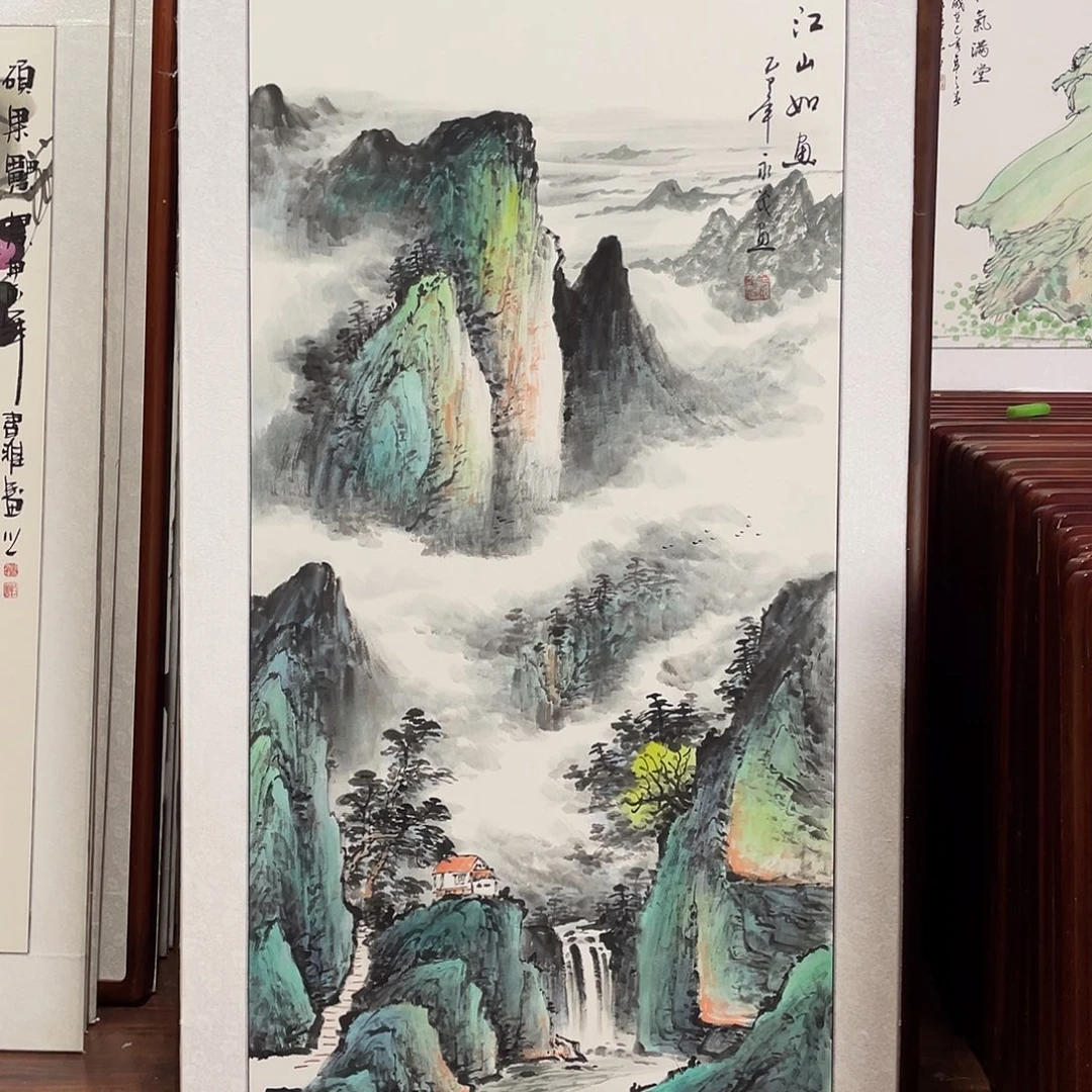 国画带框尺寸63*123厘米