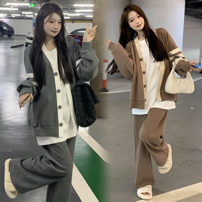 时髦秋装孕妇装韩系ins风套装春秋宽松显瘦两件套高级感大码女装