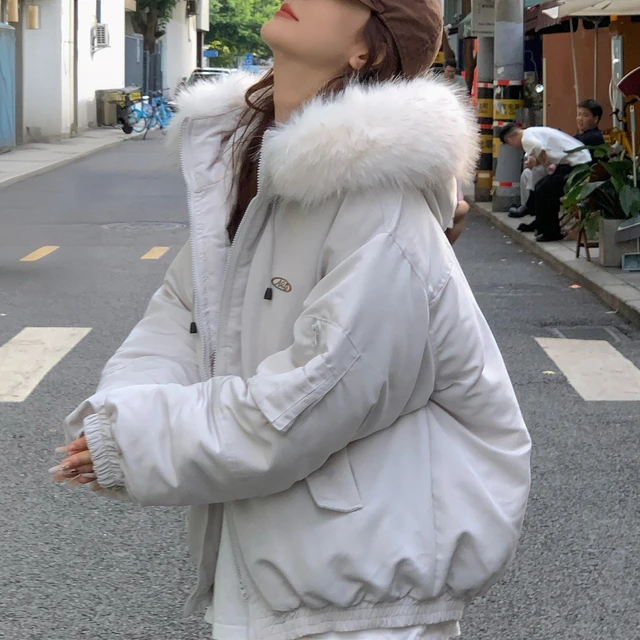 棉服女款冬季外套2025新款学生小个子宽松加厚保暖派克服棉衣棉袄