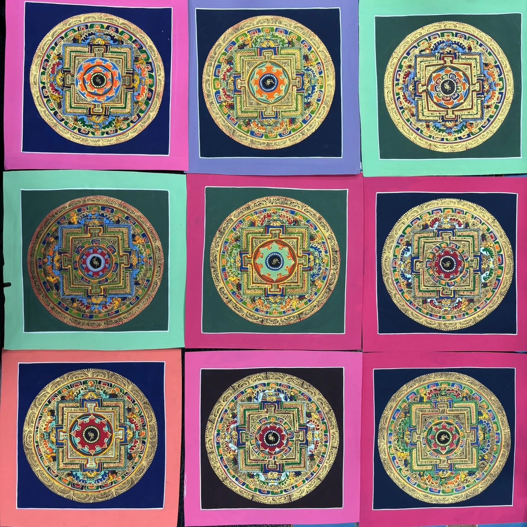 【加加唐卡】纯手绘 唐卡 曼荼罗坛城 多样性发其一TK19 （裱好发货）