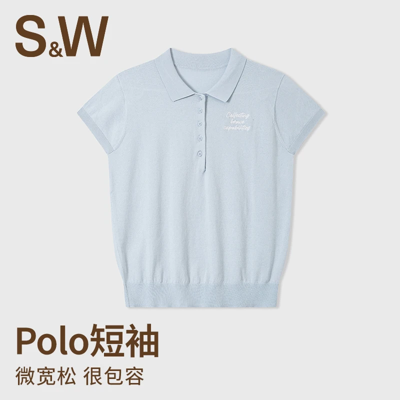 【大锅专属】SW速惟春夏经典polo女装针织衫百搭针织短袖女款4326