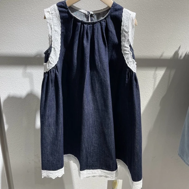6805儿童花边牛仔裙