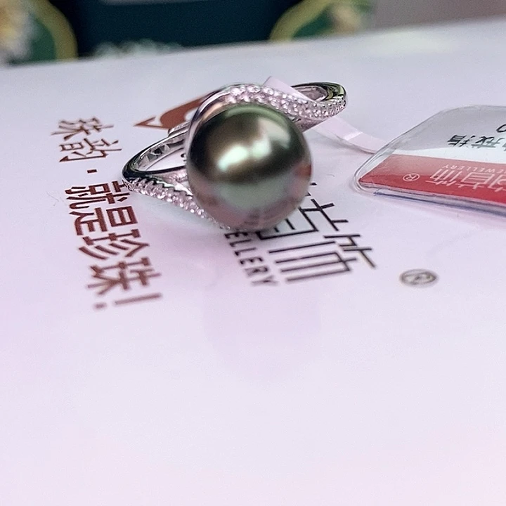 银S925镶嵌戒指海水珍珠