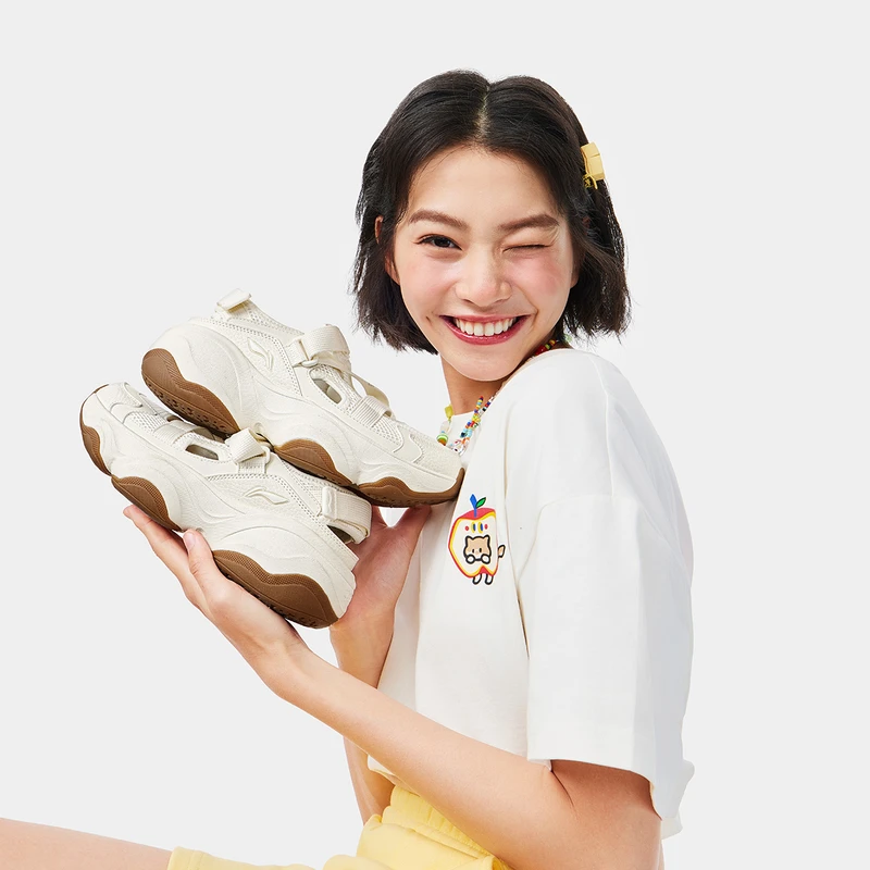 L李宁官方夏季25新品蜜糖凉鞋女子潮流时尚百搭休闲运动鞋AGUV018