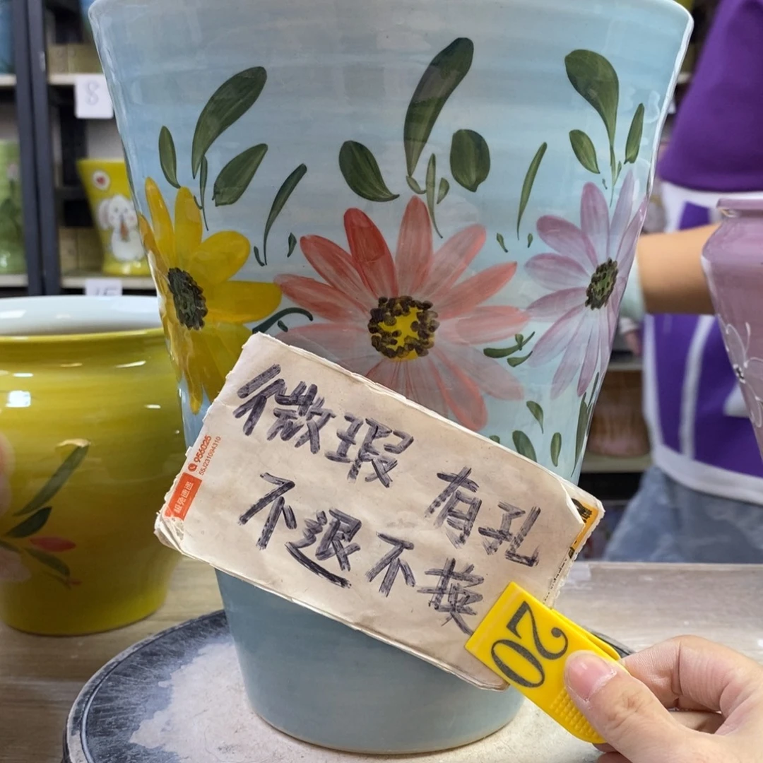 景德镇手工手绘陶瓷花盆