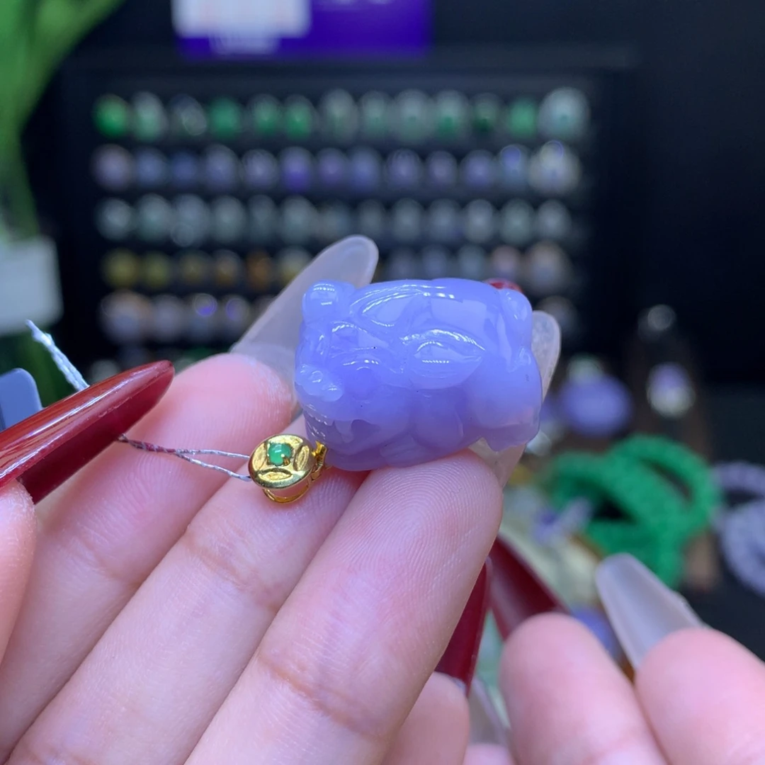 翡翠颈饰18K金镶嵌天然