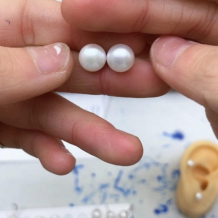 淡水珍珠耳饰银S925镶嵌小****?