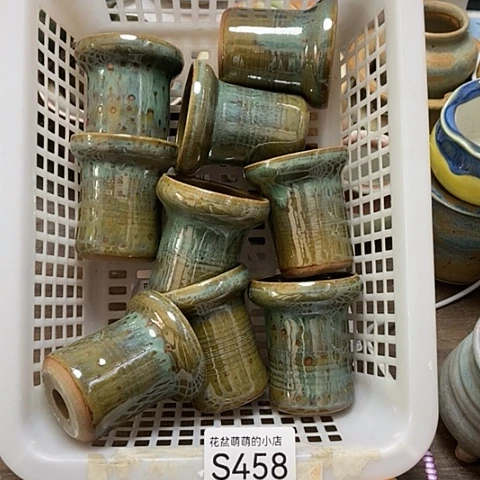 紫砂花盆458瑕疵品口径4厘米左右