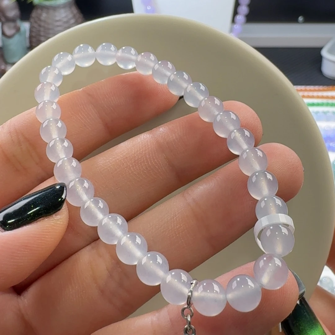 翡翠手链未镶嵌高冰白月光手串卡6 白雪公主！福利！