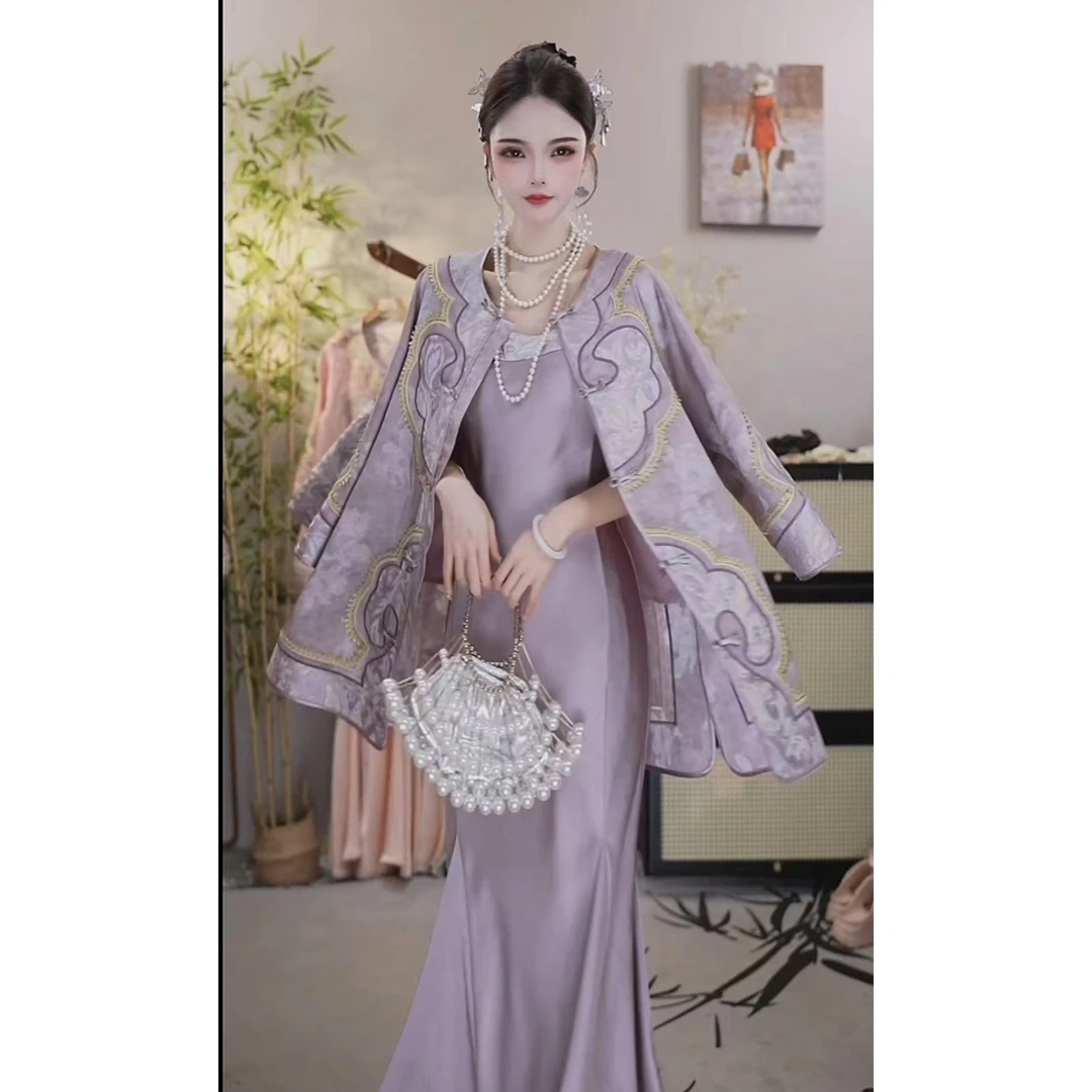 花想容2025春季新款日常中国风复古上衣和吊带裙（1449+1450）