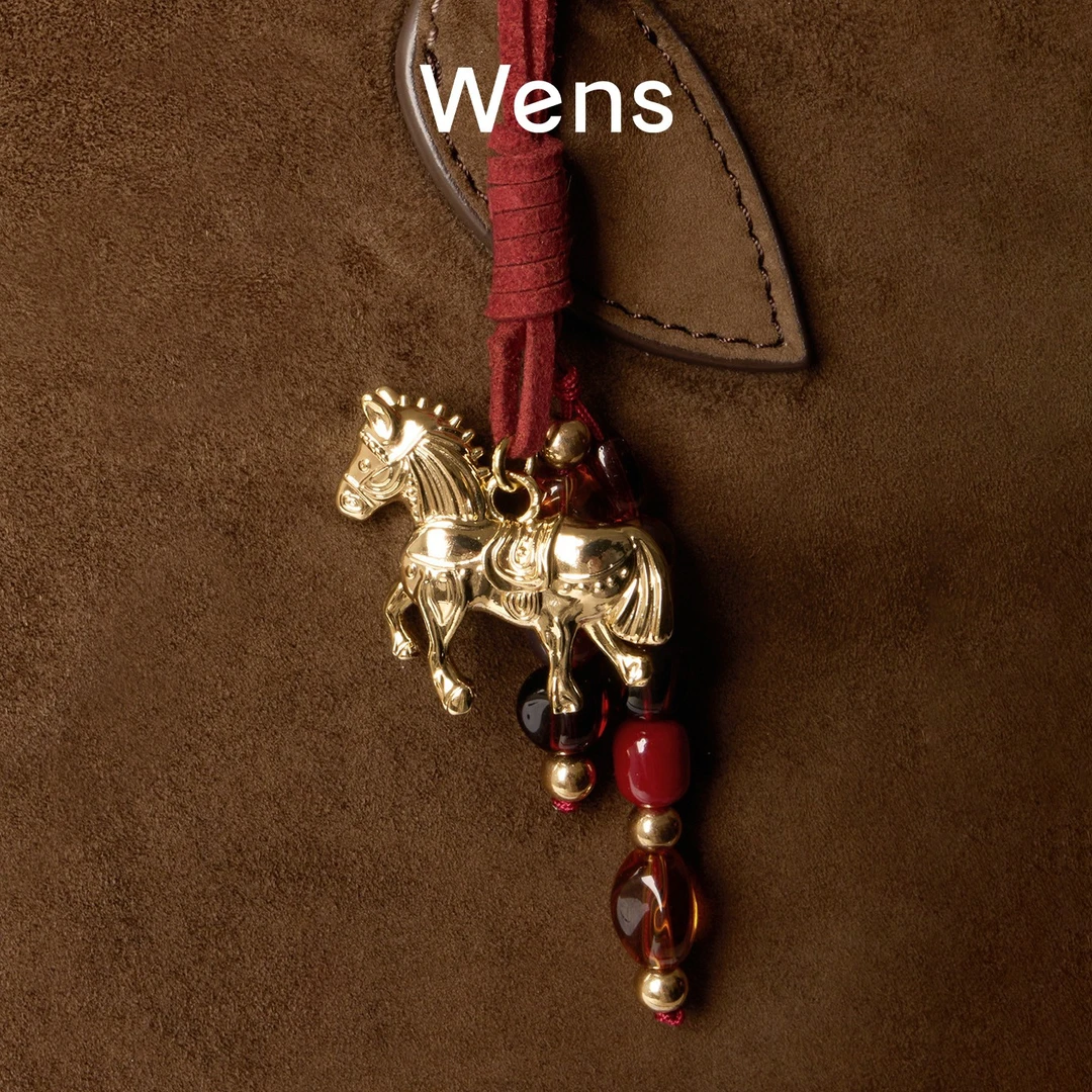 Wens/吻斯 铜合金吊坠 新年红色串珠小马吊坠包挂时尚百搭