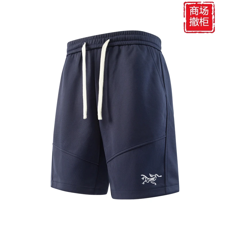 奥莱折扣刺绣鸟家拼接训练运动短裤男士夏季宽松休闲卫裤五分裤子