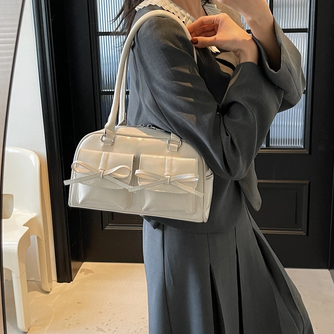 5537通勤大容量包包新款潮流百搭单肩腋下包手提保龄球包