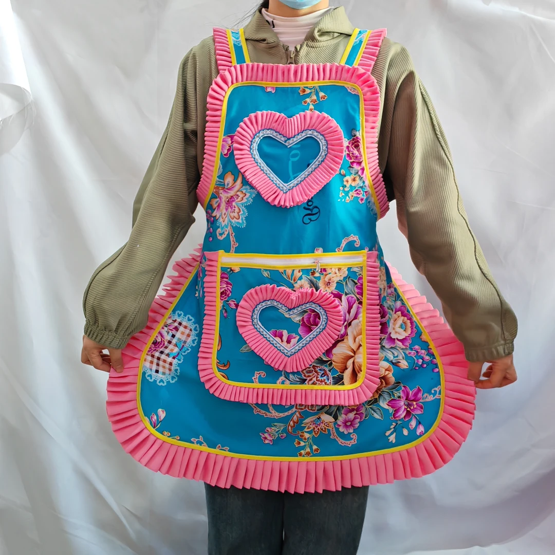 贵州新款花边围裙爆款厨房专用时尚可爱防尘防污工作服自产自销