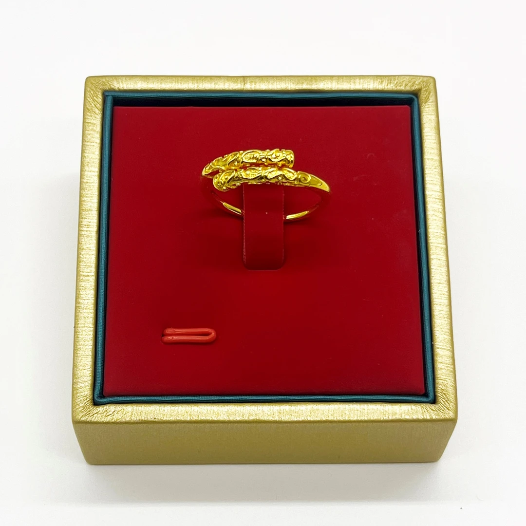 足银戒指 足银戒指-吉祥卷草纹开口戒指