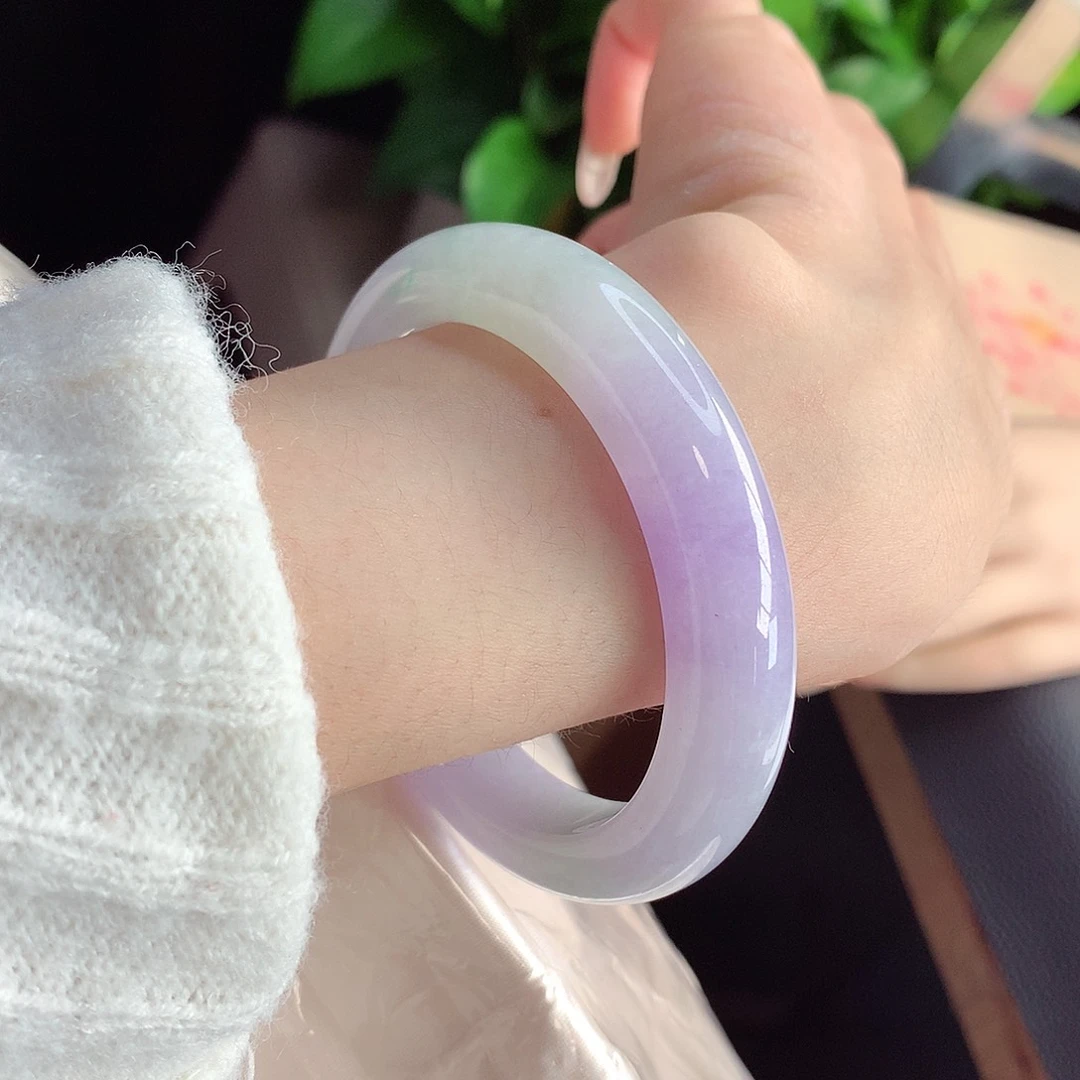 未镶嵌手镯翡翠天然A货翡翠56-57马卡龙色系o颗粒13号